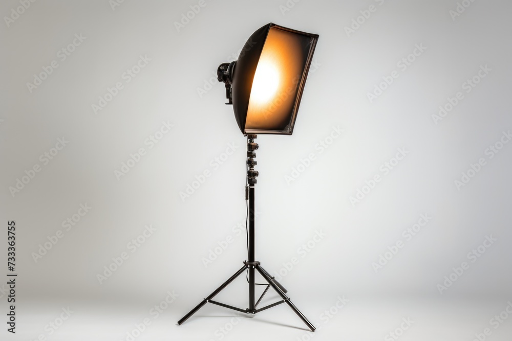 Poster a photo studio setup with a tripod light. perfect for professional photographers and photography ent