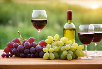 Fototapeta premium Wine and Grapes: A Taste of Elegance