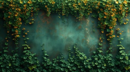 Ściana pokryta wieloma zielonymi roślinami