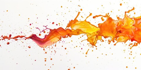 A close-up view of a liquid splash on a clean white surface. This image can be used to portray concepts such as freshness, cleanliness, and purity.