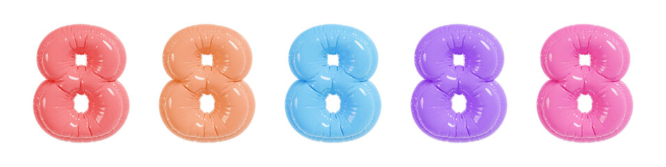 8 march balloon realistic text. 3d number. Vector illustration