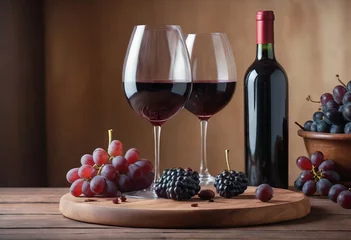 Fotobehang Wine and Grapes: A Taste of Elegance © Beniamin