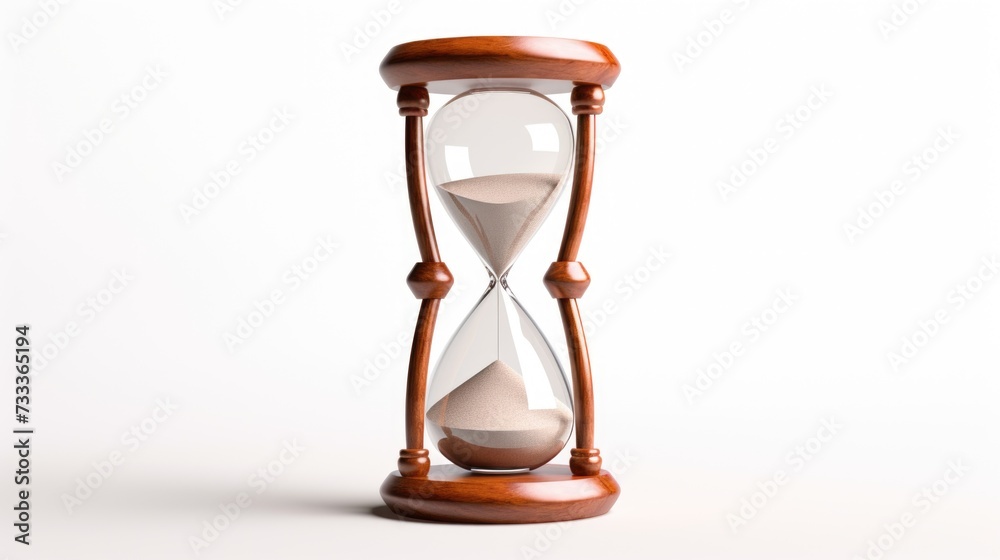 Aufkleber An hourglass with sand slowly flowing through the narrow passage. This image can be used to represent the passing of time and the concept of time management