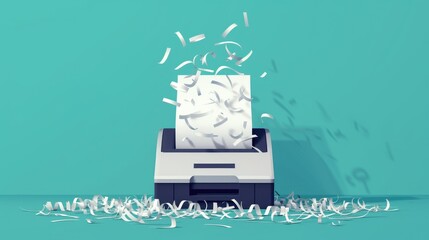 A printer with a sheet of paper flying out of it. Perfect for illustrating the concept of printing, technology, or office work.
