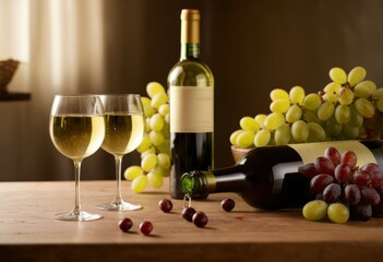 Fototapeta premium Wine and Grapes: A Taste of Elegance