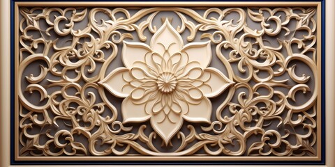 A detailed view of a decorative design on a wall. Perfect for adding a touch of elegance to any space