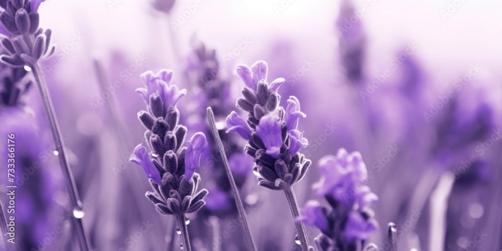 Aufkleber a close-up view of a bunch of lavender flowers. this image can be used to add a touch of natural bea