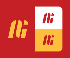 Fototapeta premium Minimal abstract letter A and G logo design in vibrant color