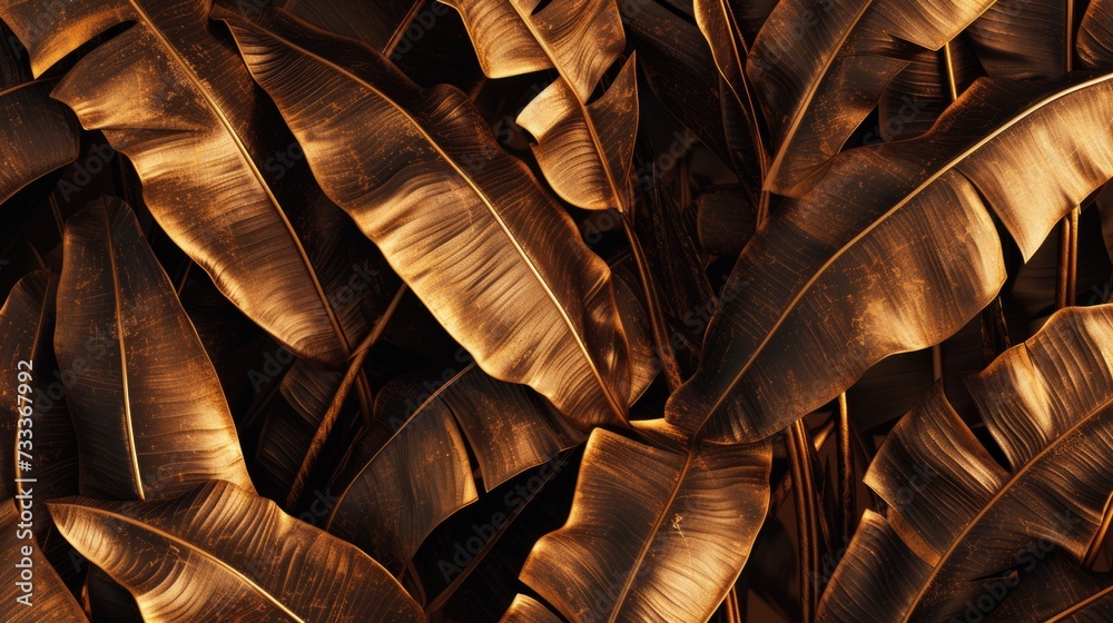 Poster a close-up view of a bunch of leaves. suitable for nature and environmental themes