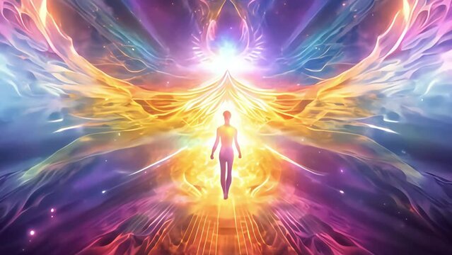 astral energetic life form. a colorful illustration of the interaction of energy and essence. Generative AI