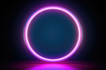 Neon pink and blue textured round circle background, A futuristic background with a composition of circle gradient shapes. Ai generated