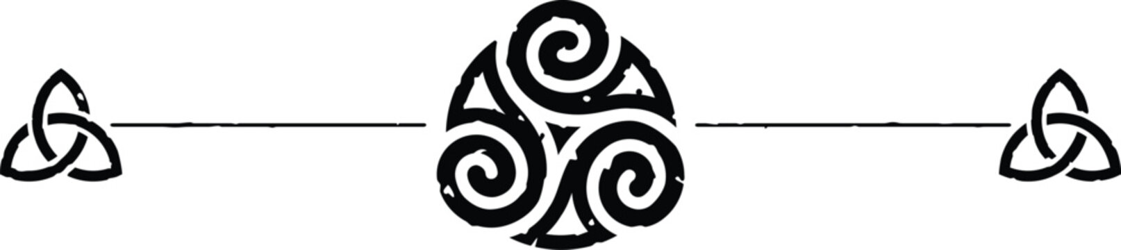 Celtic Symbols Header with Inverted Triskele and Triquetra