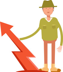 Male Character and Arrow Chart
