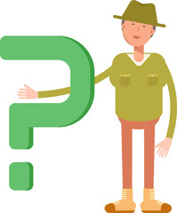 Male Character and Question Mark
