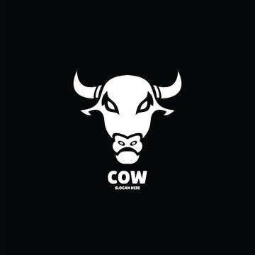 cow silhouette logo design illustration