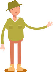 Male Character Holding Electric Plug
