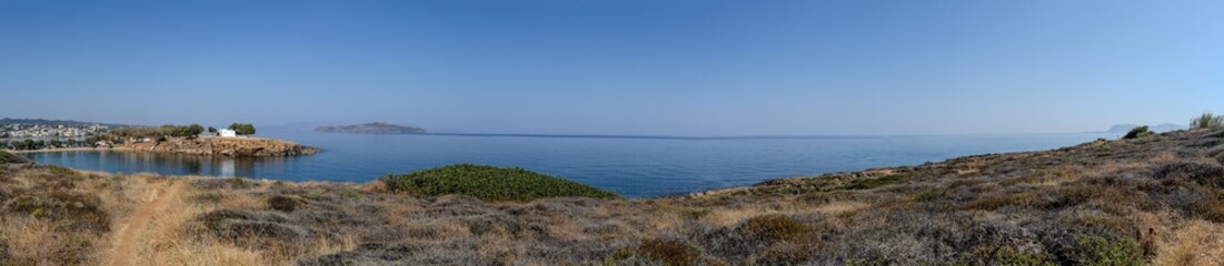 Beautiful panoramic view of a bay on Crete 