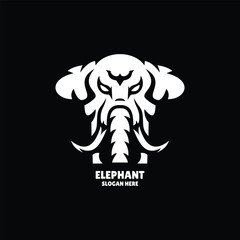 elephant silhouette logo design illustration