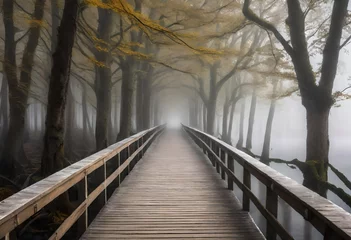Photo sur Plexiglas Route en forêt bridge in the woods