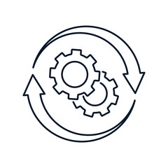 The concept of updating, adapting technical capabilities. Vector icon isolated on white background.	