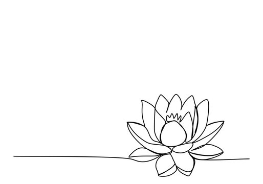 Flower, one line drawing vector illustration.