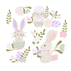 easter bunny and eggs