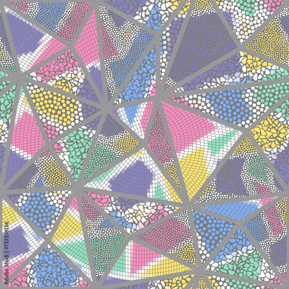 Fototapete Vector seamlesstile mosaic pattern. Ceramic tiles background. Vector pattern