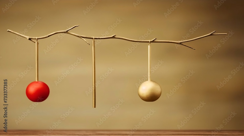 Wall mural hanging christmas balls