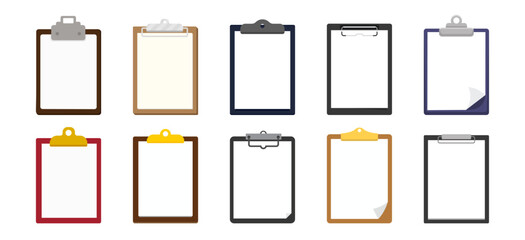 Clipboard icon. Clipboard checklist or document. Vector isolated icons or signs. Clipboard with checkmark cross and text - obrazy, fototapety, plakaty