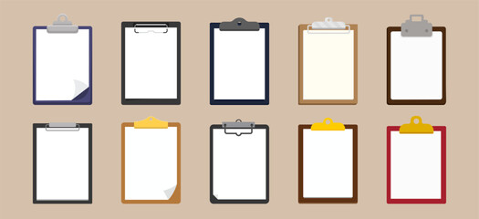 Clipboard icon. Clipboard checklist or document. Vector isolated icons or signs. Clipboard with checkmark cross and text - obrazy, fototapety, plakaty