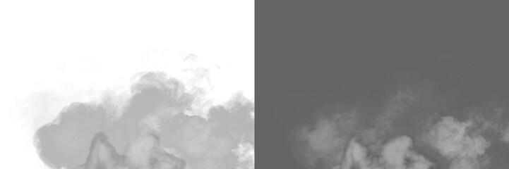 Naklejka premium White color fog png. Fog isolated on transparent background. Fog cloud smoke effect. Realistic fog cloud smoke mist texture. 
