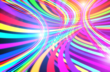 3D Multicolor visualization strip background with glare and flare illustration