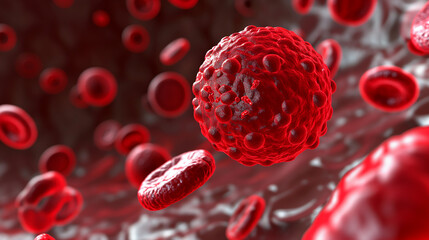 red blood cells flowing through vein