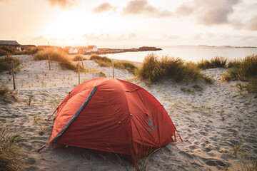Camping on a beach