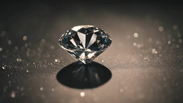 Beautiful shiny big diamond with the light in the black background