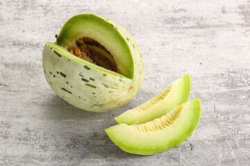 Ripe sweet and juicy dalmatian melon