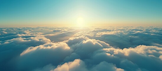 Stunning Aerial View: High Above the Clouds - Perspective of a View, High Above the Clouds