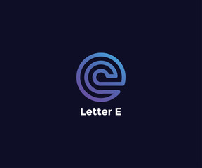 Modern blue purple gradient letter E tech logo design