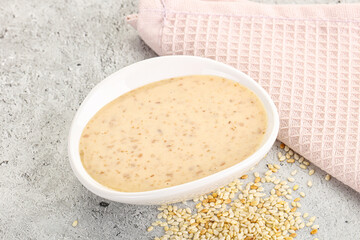 Sesame sauce in the bowl
