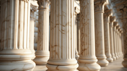 Realistic building marble pillars background