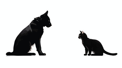 A Paw icon: dog and cat black silhouette on a