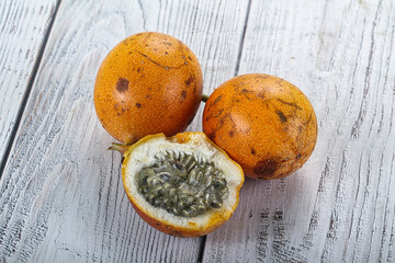 Sweet and juicy yellow maracuya fruit