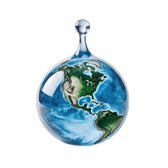 Earth in the shape of a water droplet, emphasizing the need for clean water png