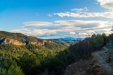 Landscape with mountains, in Penyagolosas natural park, Comunidad Valenciana, Spain.