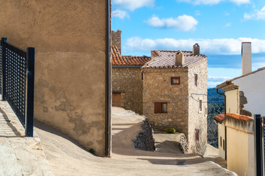Streets in the old town, in Xodos, Comunidad Valenciana, Castell&oacute;n province, Spain.