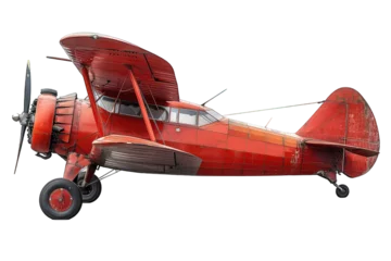 Papier peint photo Ancien avion small airplane isolated on transparent background ,vintage plane png ,generative ai  © marteen stenberg