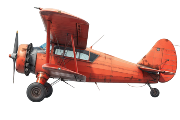 small airplane isolated on transparent background ,vintage plane png ,generative ai