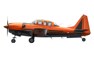 small airplane isolated on transparent background ,vintage plane png ,generative ai