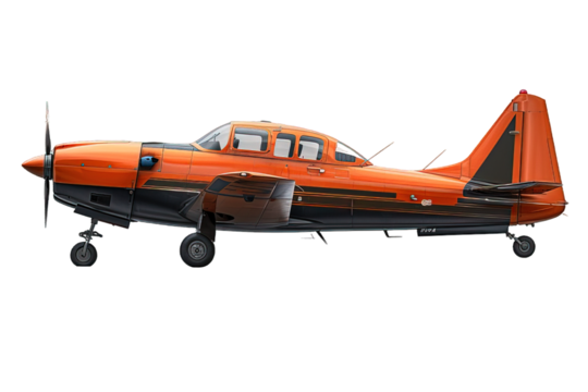 small airplane isolated on transparent background ,vintage plane png ,generative ai