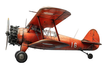 small airplane isolated on transparent background ,vintage plane png ,generative ai